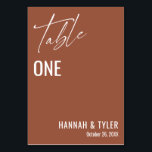 Numeração De Mesa Terracotta Elegante Simples Contemporânea<br><div class="desc">Negrito, simples, contemporâneo, elegante. Este design complementa uma coleção crescente de peças únicas que são atraentes para os olhos e distintivas. Use os campos modelo para alterar os detalhes do espaço reservado e tornar o design próprio. Outras cores e estilos estão disponíveis nesta coleção. Você também pode mudar o plano...</div>