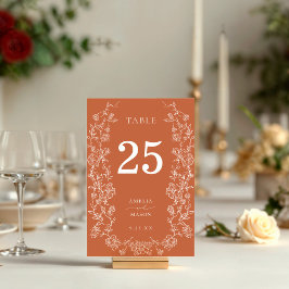 Numeração De Mesa Terracotta Fall Floral Weding