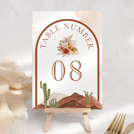 Numeração De Mesa Terracotta Floral Desert Cactus Wedding