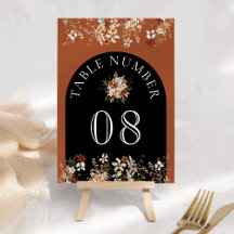 Terracotta Floral Wildflower Black Weding