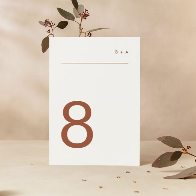 Numeração De Mesa Terracotta sobre o Elegante Premium Moderno Planet (Criador carregado)