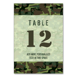 Numeração De Mesa Teste padrão verde de Brown Camo da camuflagem