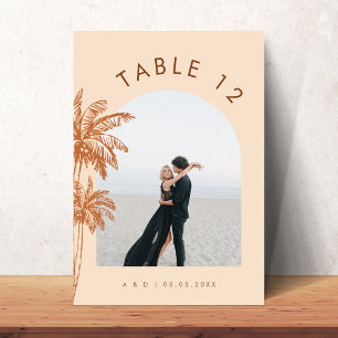 Numeração De Mesa Texto Fotográfico Arranjado Boho Palm Tropical Cas