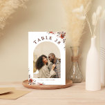 Numeração De Mesa Texto Fotográfico Arranjado Boho Quebra Minimalist<br><div class="desc">Este número da mesa de na moda seria um excelente adicional para a sua celebração de casamento. Adicione facilmente seus próprios detalhes clicando na opção "personalizar".</div>