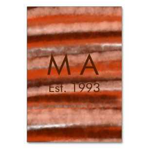 Numeração De Mesa texto marrom rústico boho adicionar nome letra ano