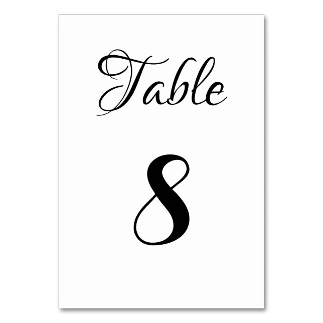 Numeração De Mesa Texto personalizado de script preto elegante Casam (Frente)