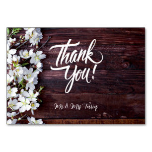 Numeração De Mesa Textura De Madeira Casamento Floral Branco Obrigad