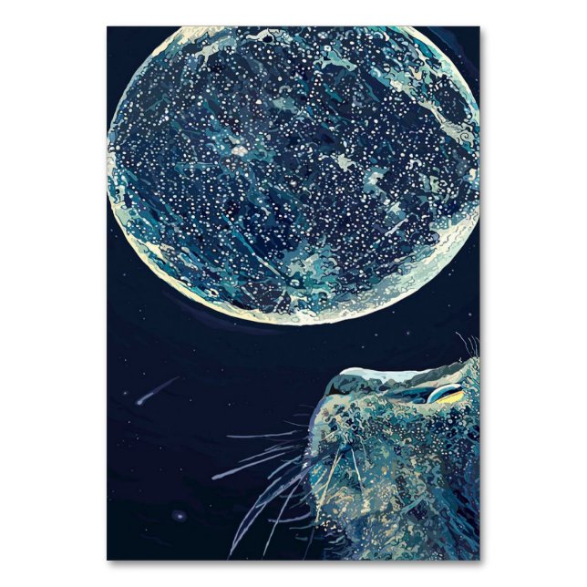 Numeração De Mesa The moon and the cat |Cat Lover (Frente)