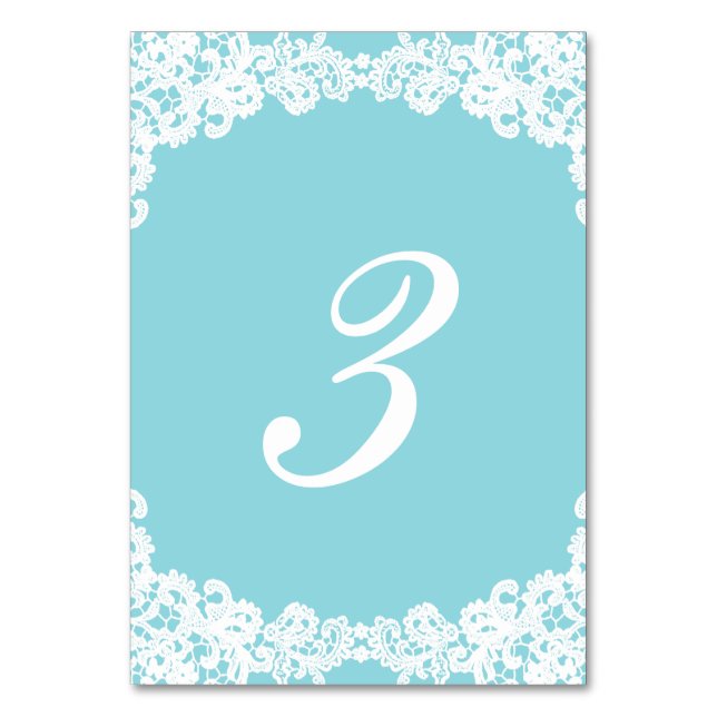 Numeração De Mesa Tiffany/Cartão de mesa de casamento elegante azul- (Verso)