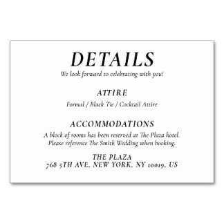 Numeração De Mesa Timeless White Elegant Wedding Detail Cards