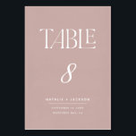 Numeração De Mesa Tinta rosada e elegante texto de roteiro pintado,<br><div class="desc">Cor de rosa-pinto pintada elegante com os números da mesa de casamento. Parte de uma coleção de casamento moderna,  mínima e elegante. Disponível de diferentes maneiras de cores.</div>