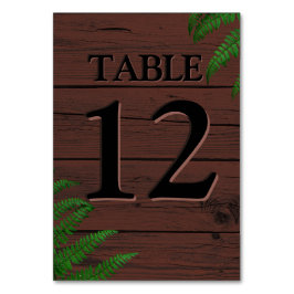 Numeração De Mesa Tipografia Boho Brown Wood Greenery