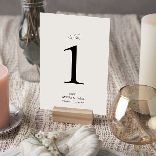 Numeração De Mesa Tipografia de Monograma Moderno para Casamento
