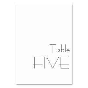 Numeração De Mesa Tipografia Divertida Minimalista Preto e Branco FI