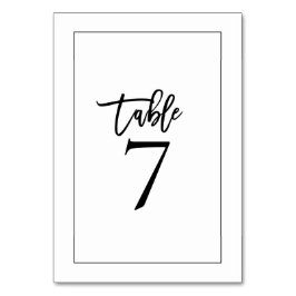 Numeração De Mesa Tipografia e Borda Preta Elegante para Casamento