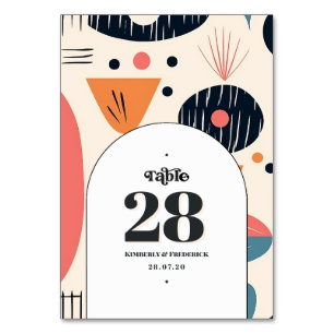 Numeração De Mesa Tipografia e Padrão Retro Vintage