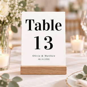 Numeração De Mesa Tipografia Minimalista Moderna Número da Mesa de C