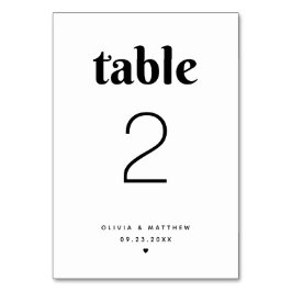 Numeração De Mesa Tipografia Moderna Minimalista. Casamento Preto Br