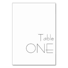 Numeração De Mesa Tipografia Negra Mínima Branca com Típica 1