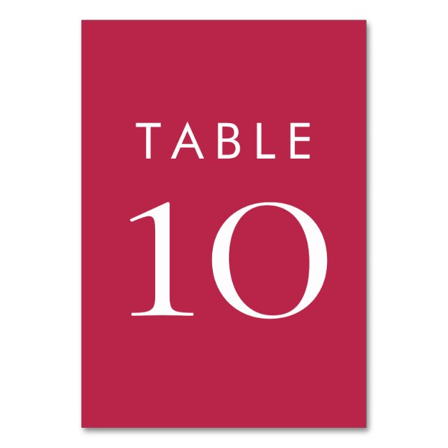 Numeração De Mesa Tipografia Simples Casamento Magenta (Frente)