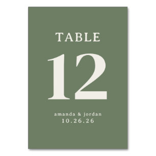 Numeração De Mesa Tipografia Sofisticada de Azeitona