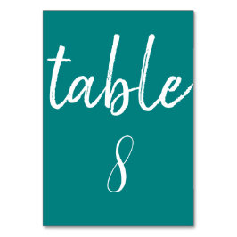 Numeração De Mesa Tipografia Teal Moderna Minimalista Casamento