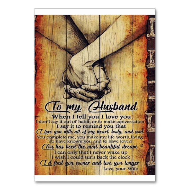 Numeração De Mesa To My Husband Gift | Cute Husband Gift (Frente)