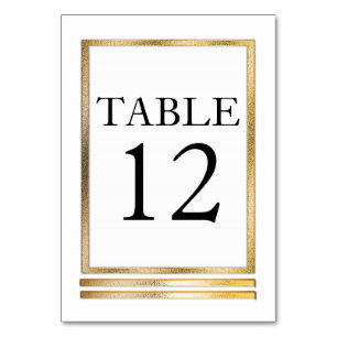 Numeração De Mesa Tom Dourado Branco Moderno Simples Elegante