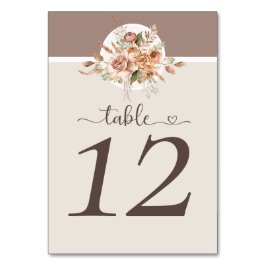 Numeração De Mesa Tom Floral Terroso Claro Rústico Boho Casamento