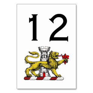 Numeração De Mesa Torre do Leão Emblema Crest Fleur de Lis C