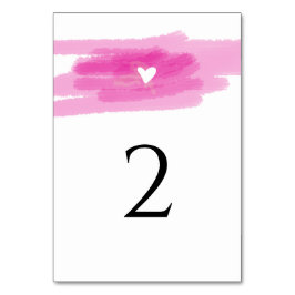 Numeração De Mesa Traços de Tinta Simples e Casamento de Coração