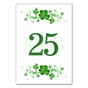 Numeração De Mesa Tradicional Irish Shamrocks Celta Clover
