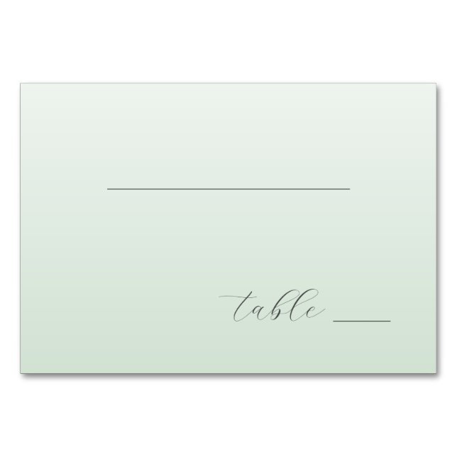 Numeração De Mesa Tranquil Pastel Green Minimalist Lines (Frente)