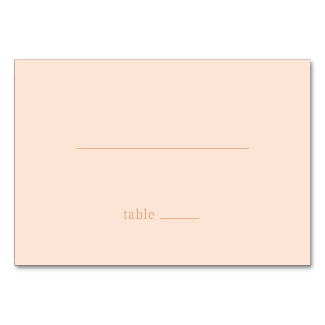 Numeração De Mesa Tranquil Peach Minimalist Table Sign (Frente)