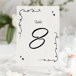 Numeração De Mesa Trendy Scribble Dodle Casamento com Script