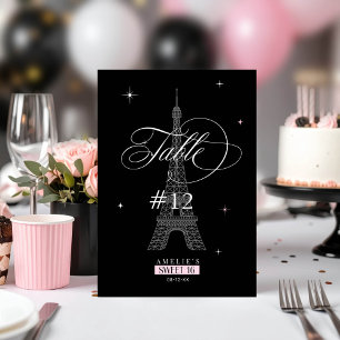 Numeração De Mesa Trés Chic Parisiense Sweet 16 Black ID1162