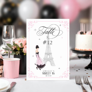 Numeração De Mesa Trés Chic Parisiense Sweet 16 ID1162