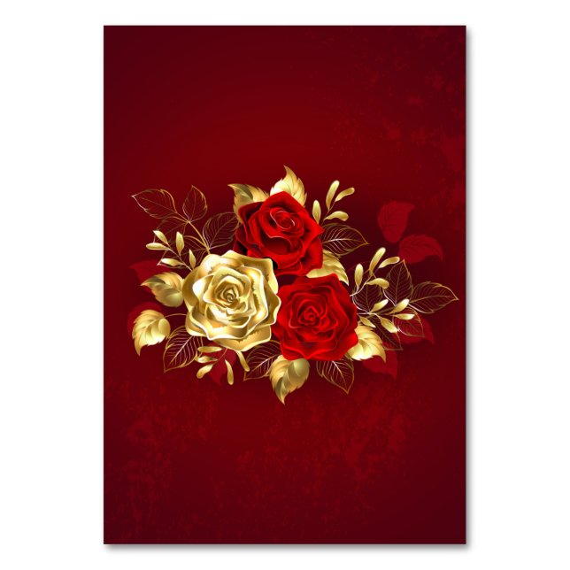 Numeração De Mesa Três Rosas de joalharia (Frente)