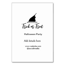 Numeração De Mesa Trick ou trate o chapéu preto do Halloween w