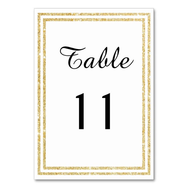 Numeração De Mesa Trim. brilhante Dourado Chic - Placa de Mesa (Frente)