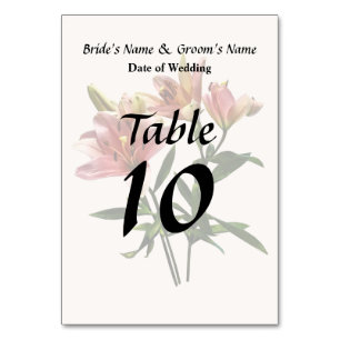 Numeração De Mesa Trio de Lírios Rosa