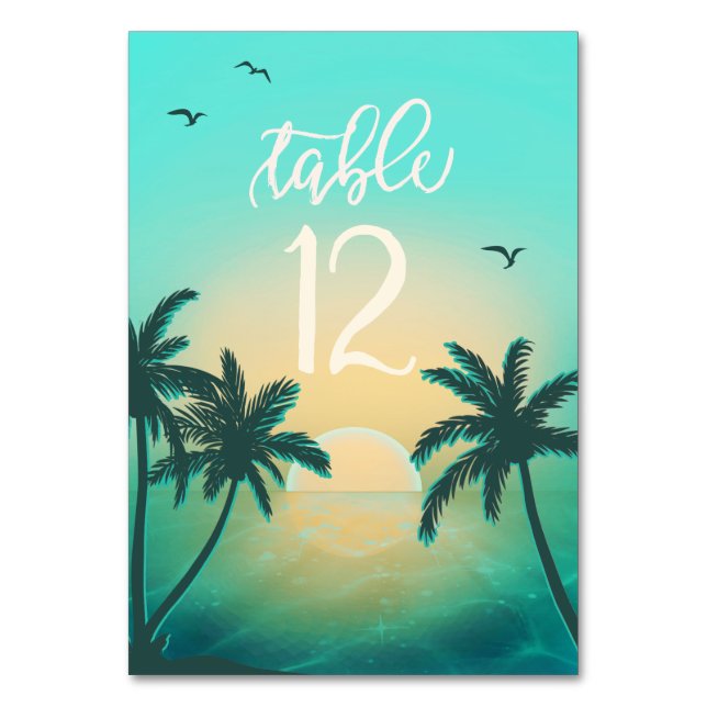 Numeração De Mesa Tropical Isle Sunrise Teal ID581 (Frente)