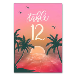 Numeração De Mesa Tropical Isle Sunrise Wedding Pink ID581