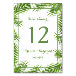 Numeração De Mesa Tropical Palm Sai da Mesa de Casamento de Praia