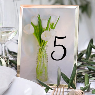 Numeração De Mesa Tulipas Brancas no Casamento de Mola de Leite