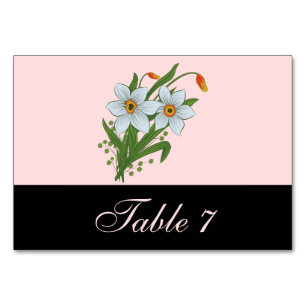 Numeração De Mesa Tulipas e Narcisos Casamento Preto