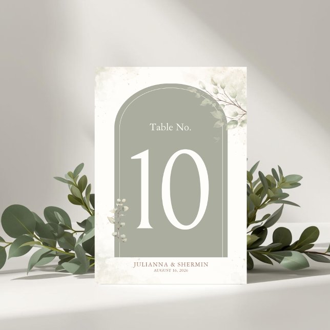 Numeração De Mesa Two Are Better Than One Christian Wedding  (Sage Green Wedding Table Numbers)