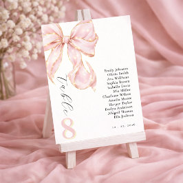 Numeração De Mesa  Tying the knot bridal shower Pink bow.