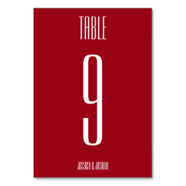 Numeração De Mesa Ultra Moderno Vermelho Contemporâneo