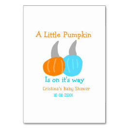 Numeração De Mesa Um pouco de abóbora está no caminho laranja chá de